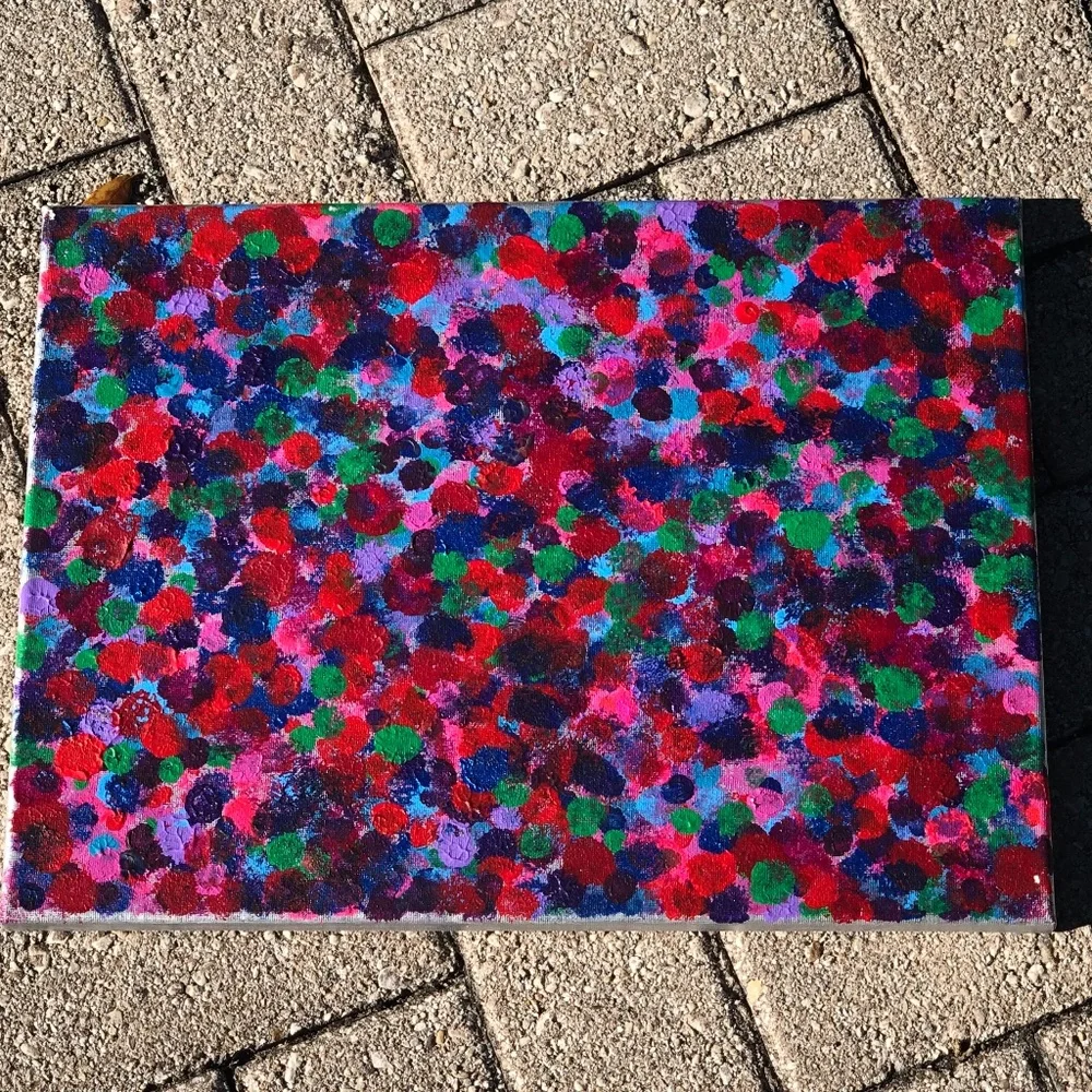 HANDCRAFTED VIBRANT COLORFUL ABSTRACT DOTS PAINTING